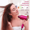 Water Ionic Hair Dryer; 1800W Blow Dryer With Magnetic Nozzle 2 Speed And 3 Heat Settings Powerful Low Noise Fast Drying Travel Hair Dryer For Home Tr