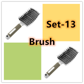 Hairbrush Anti Klit Brushy Haarborstel Women Detangler Hair Brush Bristle Nylon Scalp Massage  Teaser Hair Brush Comb (Option: Set 13-Brush-Set)