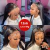 40 Inch 13x6 Lace Front Human Hair Wig Bone Straight Lace Front Wigs Human Hair 13x4 Hd Lace Frontal Wig Brazilian